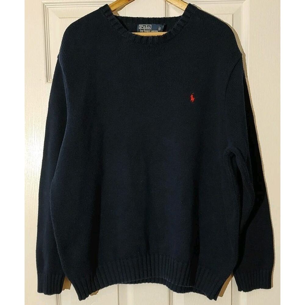 Men's Polo Ralph Lauren Pullover Crew Neck Sweater Navy Blue - 2XB - Picture 1 of 5